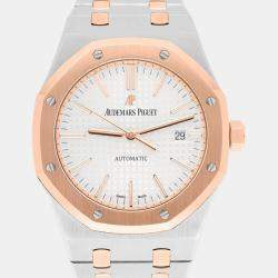 Pre Owned Audemars Piguet Royal Oak 15400SR.OO.1220SR.01 Automatic Silver 18k Rose Gold Stainless Steel Men's Wristwatch 41 mm