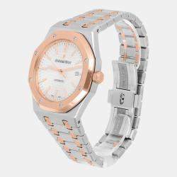 Pre Owned Audemars Piguet Royal Oak 15400SR.OO.1220SR.01 Automatic Silver 18k Rose Gold Stainless Steel Men's Wristwatch 41 mm