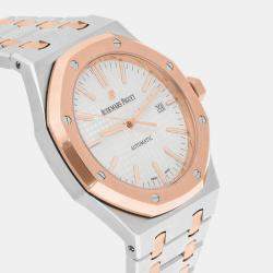 Pre Owned Audemars Piguet Royal Oak 15400SR.OO.1220SR.01 Automatic Silver 18k Rose Gold Stainless Steel Men's Wristwatch 41 mm