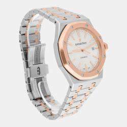 Pre Owned Audemars Piguet Royal Oak 15400SR.OO.1220SR.01 Automatic Silver 18k Rose Gold Stainless Steel Men's Wristwatch 41 mm