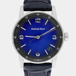 Pre Owned Audemars Piguet Code 11.59 15210BC.OO.A321CR.99 Automatic Blue 18k White Gold Men's Wristwatch 41 mm