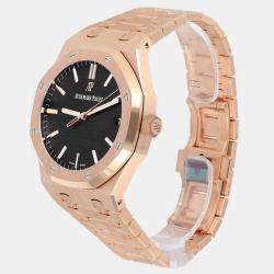 Pre Owned Audemars Piguet Royal Oak 15500OR.OO.1220OR.01 Automatic Black 18k Rose Gold Men's Wristwatch 41 mm