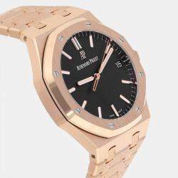 Pre Owned Audemars Piguet Royal Oak 15500OR.OO.1220OR.01 Automatic Black 18k Rose Gold Men's Wristwatch 41 mm