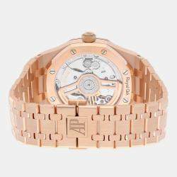 Pre Owned Audemars Piguet Royal Oak 15500OR.OO.1220OR.01 Automatic Black 18k Rose Gold Men's Wristwatch 41 mm
