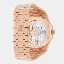 Pre Owned Audemars Piguet Royal Oak 15500OR.OO.1220OR.01 Automatic Black 18k Rose Gold Men's Wristwatch 41 mm
