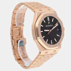 Pre Owned Audemars Piguet Royal Oak 15500OR.OO.1220OR.01 Automatic Black 18k Rose Gold Men's Wristwatch 41 mm