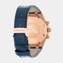 Pre Owned Audemars Piguet Royal Oak 26331OR.OO.D315CR.01 Automatic Blue 18k Rose Gold Men's Wristwatch 41 mm