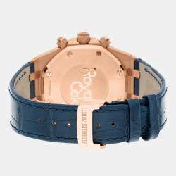 Pre Owned Audemars Piguet Royal Oak 26331OR.OO.D315CR.01 Automatic Blue 18k Rose Gold Men's Wristwatch 41 mm
