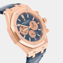 Pre Owned Audemars Piguet Royal Oak 26331OR.OO.D315CR.01 Automatic Blue 18k Rose Gold Men's Wristwatch 41 mm
