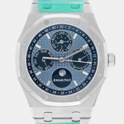 Pre Owned Audemars Piguet Royal Oak 26574ST.OO.1220ST.03 Automatic Blue Stainless Steel Men's Wristwatch 41 mm
