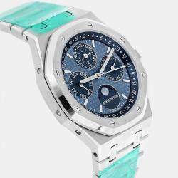 Pre Owned Audemars Piguet Royal Oak 26574ST.OO.1220ST.03 Automatic Blue Stainless Steel Men's Wristwatch 41 mm