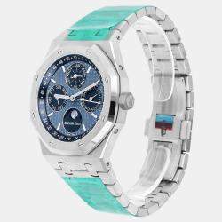 Pre Owned Audemars Piguet Royal Oak 26574ST.OO.1220ST.03 Automatic Blue Stainless Steel Men's Wristwatch 41 mm