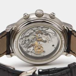 Pre Owned Audemars Piguet Silver Dial 18K White Gold Crocodile Leather Jules Audemars Tourbillon Chronograph 25909BA.00.D002CR.03 Men's Wristwatch 43 mm