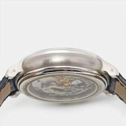 Pre Owned Audemars Piguet Silver Dial 18K White Gold Crocodile Leather Jules Audemars Tourbillon Chronograph 25909BA.00.D002CR.03 Men's Wristwatch 43 mm