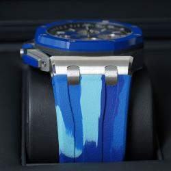 Pre Owned ساعة يد رجالية أوديمار بيغيه رويال أوك أوفشور "تمويه أزرق" 26400SO.OO.A335CA.01 أوتوماتيكية زرقاء ستانلس ستيل 42 ملم