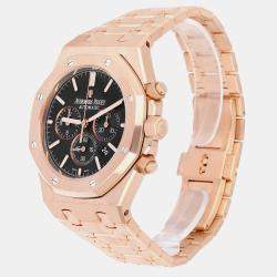 Pre Owned Audemars Piguet Royal Oak 26320OR.OO.1220OR.01 Automatic Black 18k rose gold Men's Wristwatch 41 mm