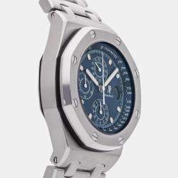 Pre Owned Pre-Owned Audemars Piguet Royal Oak Offshore Chronograph 25721ST.OO.1000ST.01 Blue/Grey Automatic Stainless Steel Men's Wristwatch 42 mm