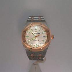 Pre Owned Audemars Piguet Royal Oak 15450SR Automatic Silver 18k Rose Gold Stainless Steel Men's Wristwatch 37 mm