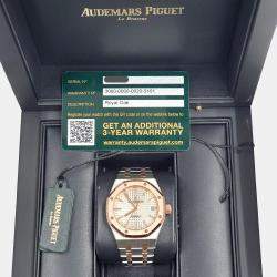 Pre Owned Audemars Piguet Royal Oak 15450SR Automatic Silver 18k Rose Gold Stainless Steel Men's Wristwatch 37 mm