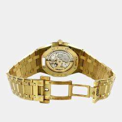 Pre Owned Audemars Piguet Royal Oak 15202BA Automatic Blue 18k Yellow Gold Men's Wristwatch 39 mm