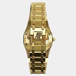 Pre Owned Audemars Piguet Royal Oak 15202BA Automatic Blue 18k Yellow Gold Men's Wristwatch 39 mm