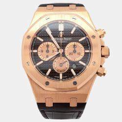 Pre Owned Audemars Piguet Royal Oak 26331OR Automatic Brown 18k Rose Gold Men's Wristwatch 41 mm