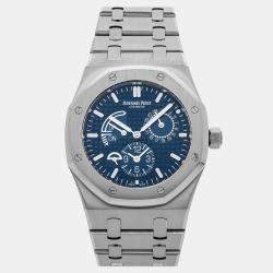 Pre Owned Pre-Owned Audemars Piguet Royal Oak Dual Time 26124ST.OO.D018CR.01  Blue Automatic Stainless Steel Men's Wristwatch 39 mm