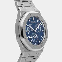 Pre Owned Pre-Owned Audemars Piguet Royal Oak Dual Time 26124ST.OO.D018CR.01  Blue Automatic Stainless Steel Men's Wristwatch 39 mm