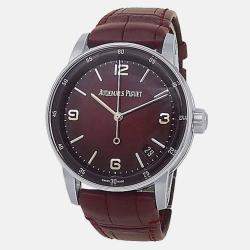 Pre Owned Audemars Piguet Code 11.59 15210BC.OO.A068CR.01 Automatic Burgundy Dial 18k White Gold Men's Wristwatch 41mm