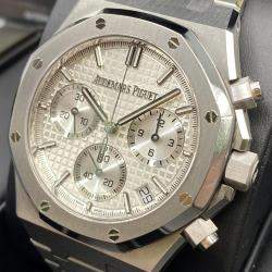 Pre Owned Audemars Piguet Royal Oak 50th Anniversary 26240ST.OO.1320ST.03 Automatic Chronograph Silver Dial Stainless Steel Men's Wristwatch 41mm