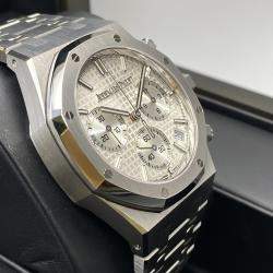 Pre Owned Audemars Piguet Royal Oak 50th Anniversary 26240ST.OO.1320ST.03 Automatic Chronograph Silver Dial Stainless Steel Men's Wristwatch 41mm