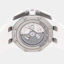 Pre Owned ساعة يد رجالية أوديمارز بيغيه رويال أوك أوفشور كرونوغراف 26402CB.OO.A010CA.01 بيضاء أوتوماتيكية خزفية 44 ملم مستعملة