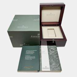 مملوكة مسبقًا Pre-Owned Audemars Piguet Royal Oak 15451ST.ZZ.1256ST.01 Black Automatic Diamond Stainless Steel Men's Wristwatch 37 MM