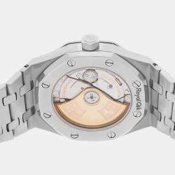 مملوكة مسبقًا Pre-Owned Audemars Piguet Royal Oak 15451ST.ZZ.1256ST.01 Black Automatic Diamond Stainless Steel Men's Wristwatch 37 MM