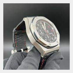 مملوكة مسبقًا Audemars Piguet Royal Oak Offshore Chronograph Shaquille O'Neal 26133ST Black Dial Stainless Steel Men's Wristwatch 48 mm