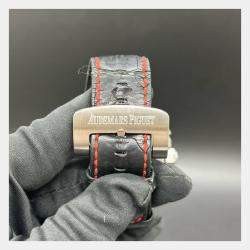 مملوكة مسبقًا Audemars Piguet Royal Oak Offshore Chronograph Shaquille O'Neal 26133ST Black Dial Stainless Steel Men's Wristwatch 48 mm