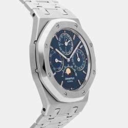 مملوكة مسبقًا Pre-Owned Audemars Piguet Royal Oak Perpetual Calendar 25820ST.OO.0944ST.05 Blue Automatic Stainless Steel Men's Wristwatch 39 MM