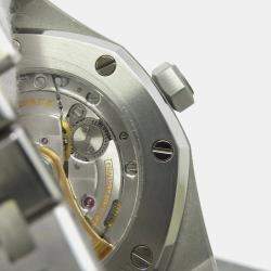 Pre Owned ساعة يد رجالية أوديمار بيغيه رويال أوك 15450ST.OO.1256ST.01 أوتوماتيكية فضية ستانلس ستيل 37 مم