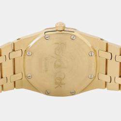 Pre Owned Audemars Piguet Royal Oak 56175BA.OO.0789BA.02 Quartz Champagne 18k Yellow Gold Men's Wristwatch 33 mm