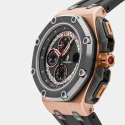 Pre Owned Pre-Owned Audemars Piguet Royal Oak Offshore Michael Schumacher Limited Edition 26568OM.OO.A004CA.01 Grey Automatic 18k Rose Gold Men's Wristwatch 44 mm