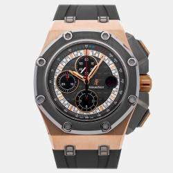 Pre Owned Pre-Owned Audemars Piguet Royal Oak Offshore Michael Schumacher Limited Edition 26568OM.OO.A004CA.01 Grey Automatic 18k Rose Gold Men's Wristwatch 44 mm