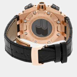مملوكة مسبقًا Pre-Owned Audemars Piguet Royal Oak Offshore Rubens Barrichello Limited Edition Chronograph 26078RO.OO.D002CR.01 Black/White Automatic 18k Rose Gold Men's Wristwatch 44 MM