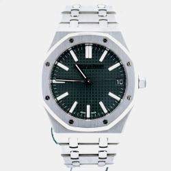 Pre Owned Audemars Piguet Royal Oak "50th Anniversary" 15510ST.OO.1320ST.04 Green Stainless Steel Automatic Men's Watches 41mm