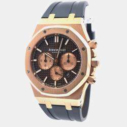 Pre Owned Audemars Piguet Royal Oak 26331OR.OO.D821CR.01 Brown 18K Rose Gold Automatic Men's Wristwatch 41mm