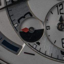 مملوكة مسبقًا Audemars Piguet Silver White Stainless Steel Leather Millenary Limited Edition Maseratti Anniversary 90 Men's Wristwatch 47 mm