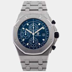 Audemars Piguet Blue Stainless Steel Royal Oak Offshore Automatic Men's Wristwatch 42 mm