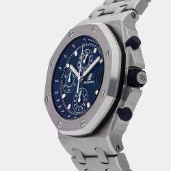 Audemars Piguet Blue Stainless Steel Royal Oak Offshore Automatic Men's Wristwatch 42 mm