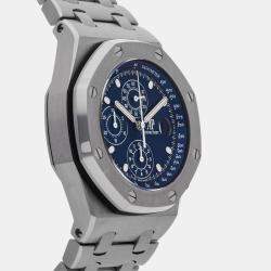 Audemars Piguet Blue Stainless Steel Royal Oak Offshore Automatic Men's Wristwatch 42 mm