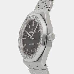 Audemars Piguet Black Diamond Stainless Steel Royal Oak 15451ST.ZZ.1256ST.01 Automatic Men's Wristwatch 37 mm