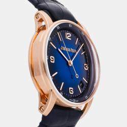 Audemars Piguet Blue 18k Rose Gold Code 11.59 15210OR.OO.A028CR.01 Automatic Men's Wristwatch 41 mm